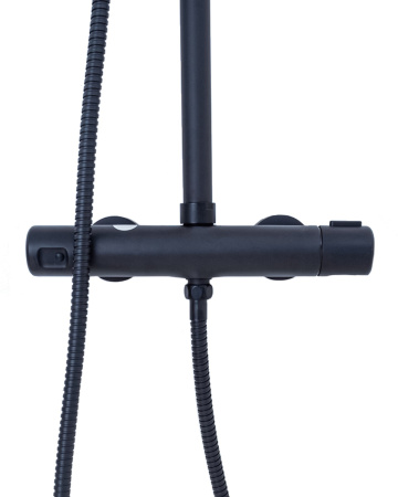 Душевая система Agger Thermo A2451244 с термостатом, черный матовый